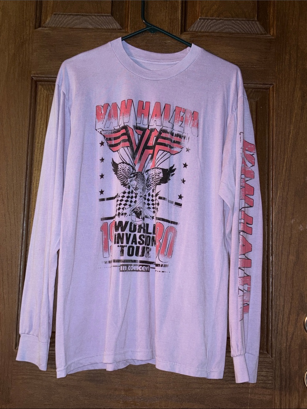 Van Halen Long Sleeve Tour Tee - Light Pink Graphic